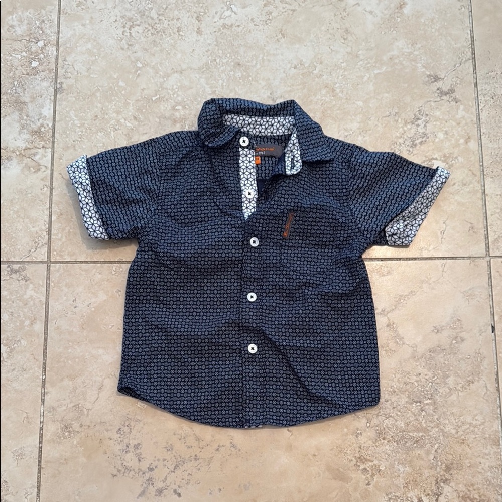 EUC Ben Sherman 12M Navy Blue Button Down